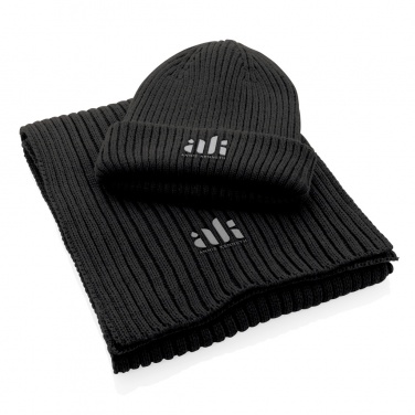 Logotrade promotional item image of: Impact AWARE™ Polylana® knitted scarf 180 x 25cm