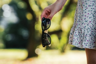 Logo trade promotional gifts picture of: Bamboo and RCS recycled plastic sunglasses
