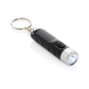 Logo trade corporate gift photo of: Globix RCS recycled plastic USB re-chargeable keychain torch