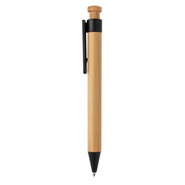 Logo trade advertising product photo of: Bamboo pen with wheatstraw clip