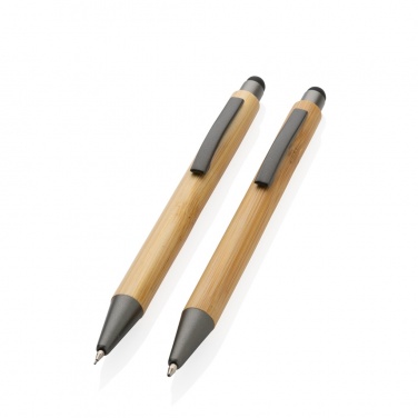 Logotrade advertising product picture of: Bamboo modern pen set in box