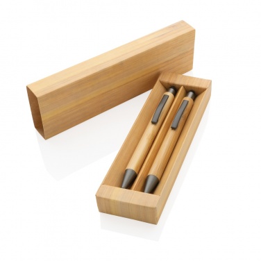 Logotrade promotional gifts photo of: Bamboo modern pen set in box
