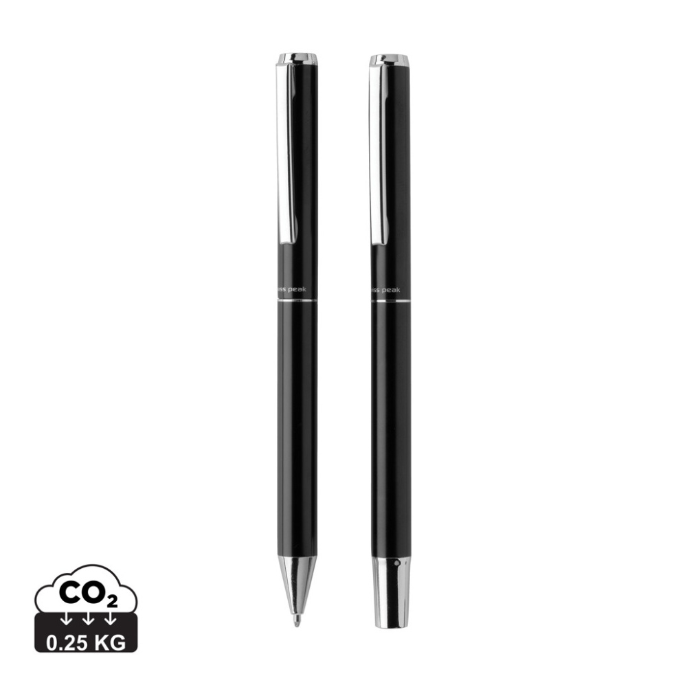 Logo trade promotional merchandise image of: Swiss Peak Cedar RCS certified recycled aluminum pen set