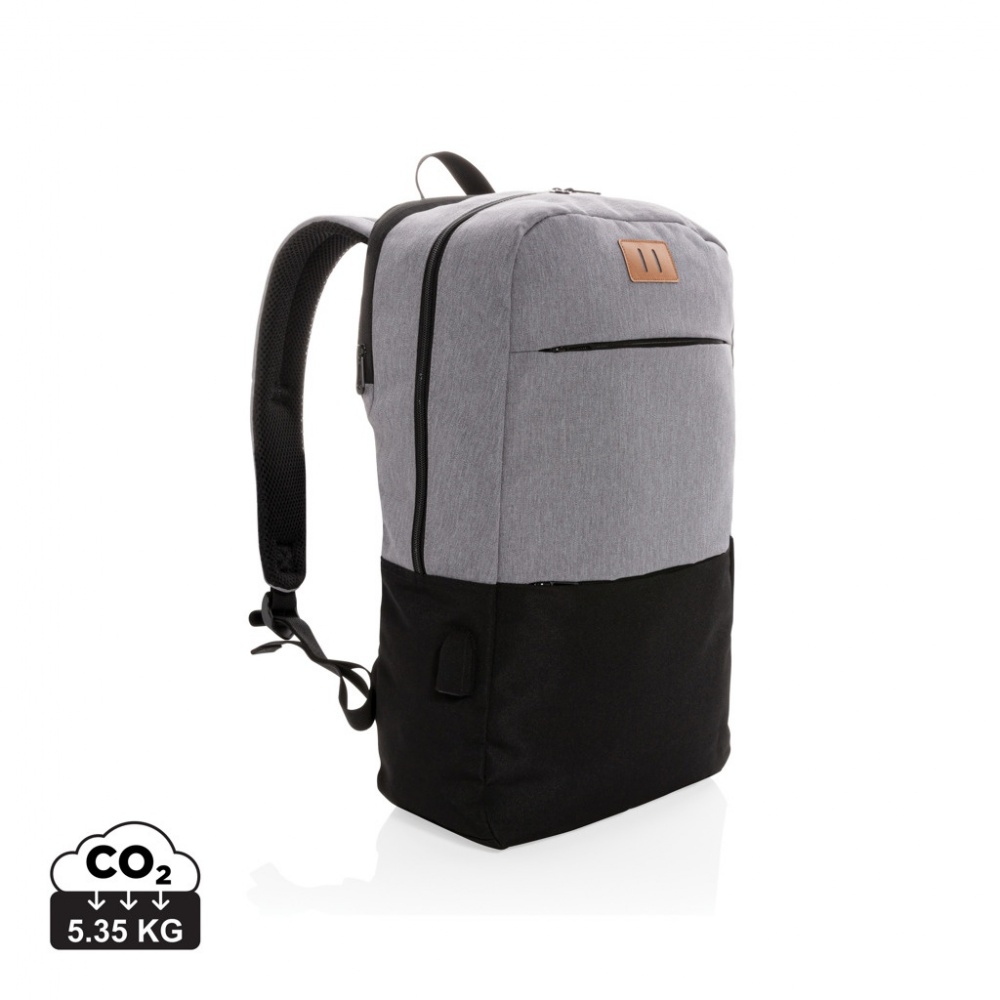 Logo trade advertising products image of: Modern 15.6" USB & RFID laptop backpack PVC free