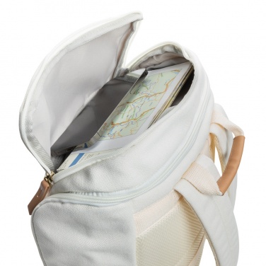 Logo trade business gift photo of: Impact AWARE™ 16 oz. recycled canvas 15" laptop backpack