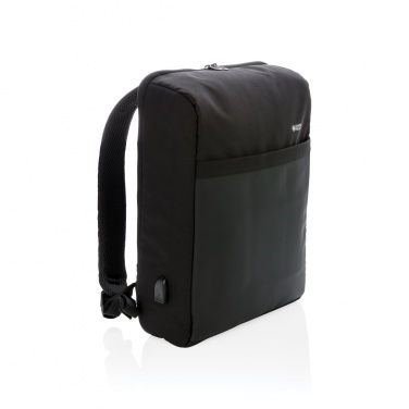 Logo trade promotional giveaways image of: Swiss Peak 15" anti-theft RFID & USB backpack PVC free