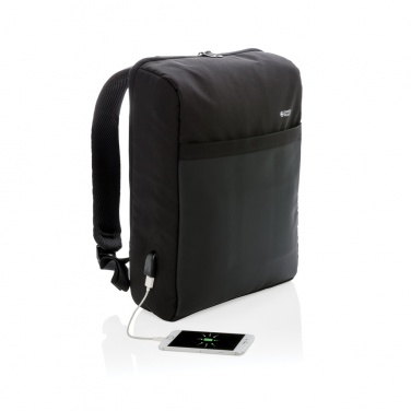Logotrade promotional products photo of: Swiss Peak 15" anti-theft RFID & USB backpack PVC free
