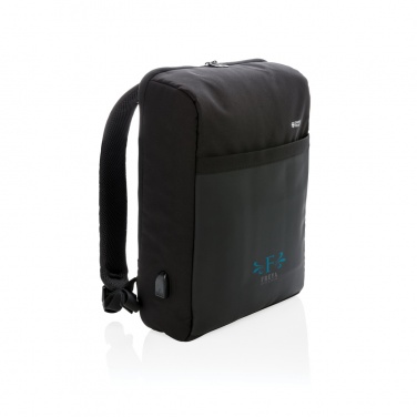 Logotrade promotional product picture of: Swiss Peak 15" anti-theft RFID & USB backpack PVC free