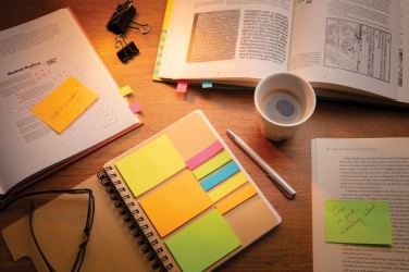 Logotrade promotional gift picture of: A5 Kraft spiral notebook with sticky notes