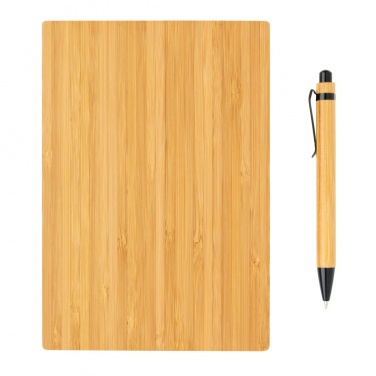 Logo trade advertising products picture of: A5 Bamboo notebook & pen set