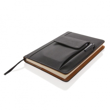 Logo trade business gifts image of: Notebook with phone pocket