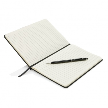 Logo trade corporate gifts image of: Standard hardcover PU A5 notebook with stylus pen