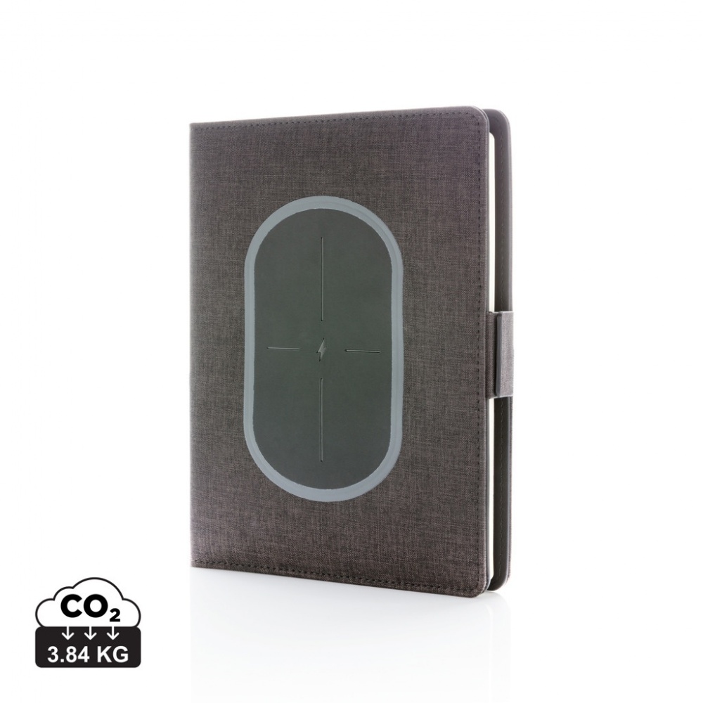 Logo trade promotional merchandise picture of: Air 5W wireless charging notebook cover A5