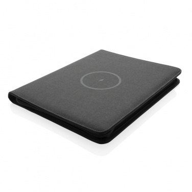 Logotrade promotional item picture of: Air 5W wireless charging portfolio A4 w/ 5000 mAh powerbank