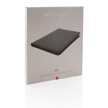 Logo trade promotional giveaways image of: Air 5W wireless charging portfolio A4 w/ 5000 mAh powerbank