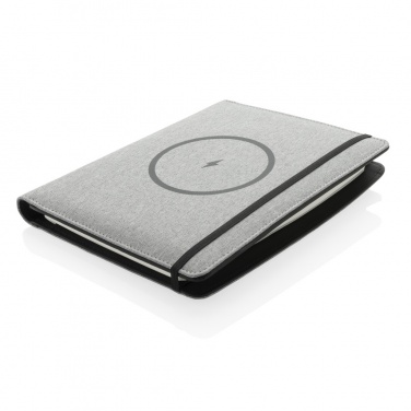 Logo trade promotional gifts picture of: Air 5W wireless charging notebook with 5000mAh powerbank
