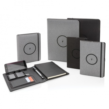 Logo trade business gift photo of: Air 5W wireless charging notebook with 5000mAh powerbank