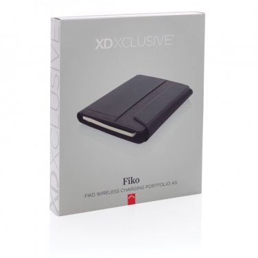 Logotrade promotional gift image of: Fiko wireless charging A5 portfolio with powerbank