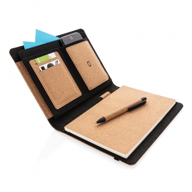 Logo trade promotional item photo of: Deluxe cork portfolio A5 with pen