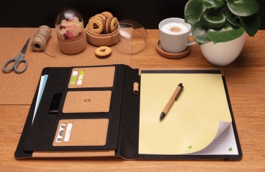 Logo trade promotional gifts image of: Deluxe cork portfolio A4 with pen