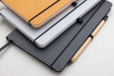 Logo trade promotional giveaway photo of: Recycled leather hardcover notebook A5