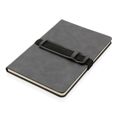 Logotrade promotional merchandise photo of: Deluxe hardcover PU notebook A5 with phone and pen holder