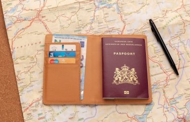 Logo trade business gifts image of: Cork secure RFID passport cover