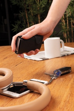 Logotrade advertising products photo of: Standard aluminium RFID cardholder with PU wallet
