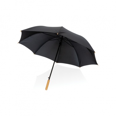 Logotrade promotional products photo of: 27" Impact AWARE™ RPET 190T auto open bamboo umbrella