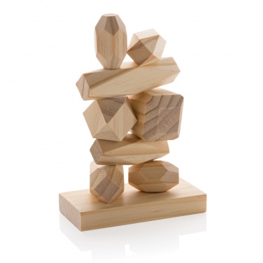 Logo trade promotional giveaway photo of: Ukiyo Crios wooden balancing rocks in pouch