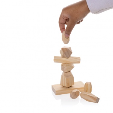 Logo trade promotional items image of: Ukiyo Crios wooden balancing rocks in pouch