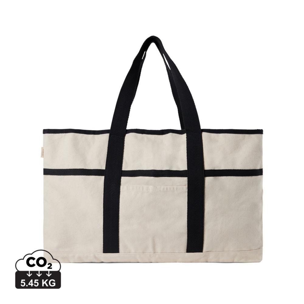 Logo trade corporate gift photo of: VINGA Volonne AWARE™ recycled canvas beach bag