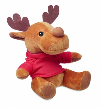 Logo trade promotional giveaway photo of: Plush reindeer with hoodie