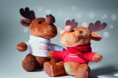 Logo trade promotional giveaway photo of: Plush reindeer with hoodie