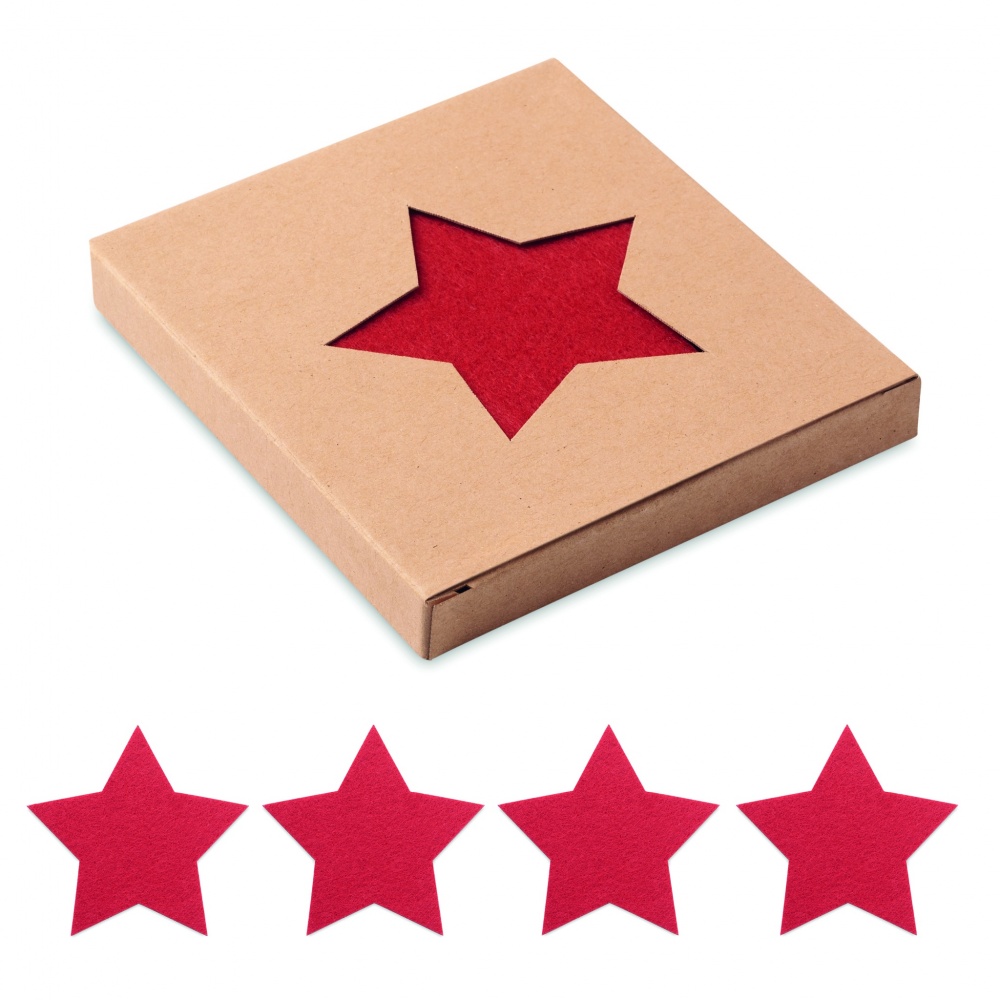 Logo trade promotional gifts picture of: RPET 4 felt coaster set