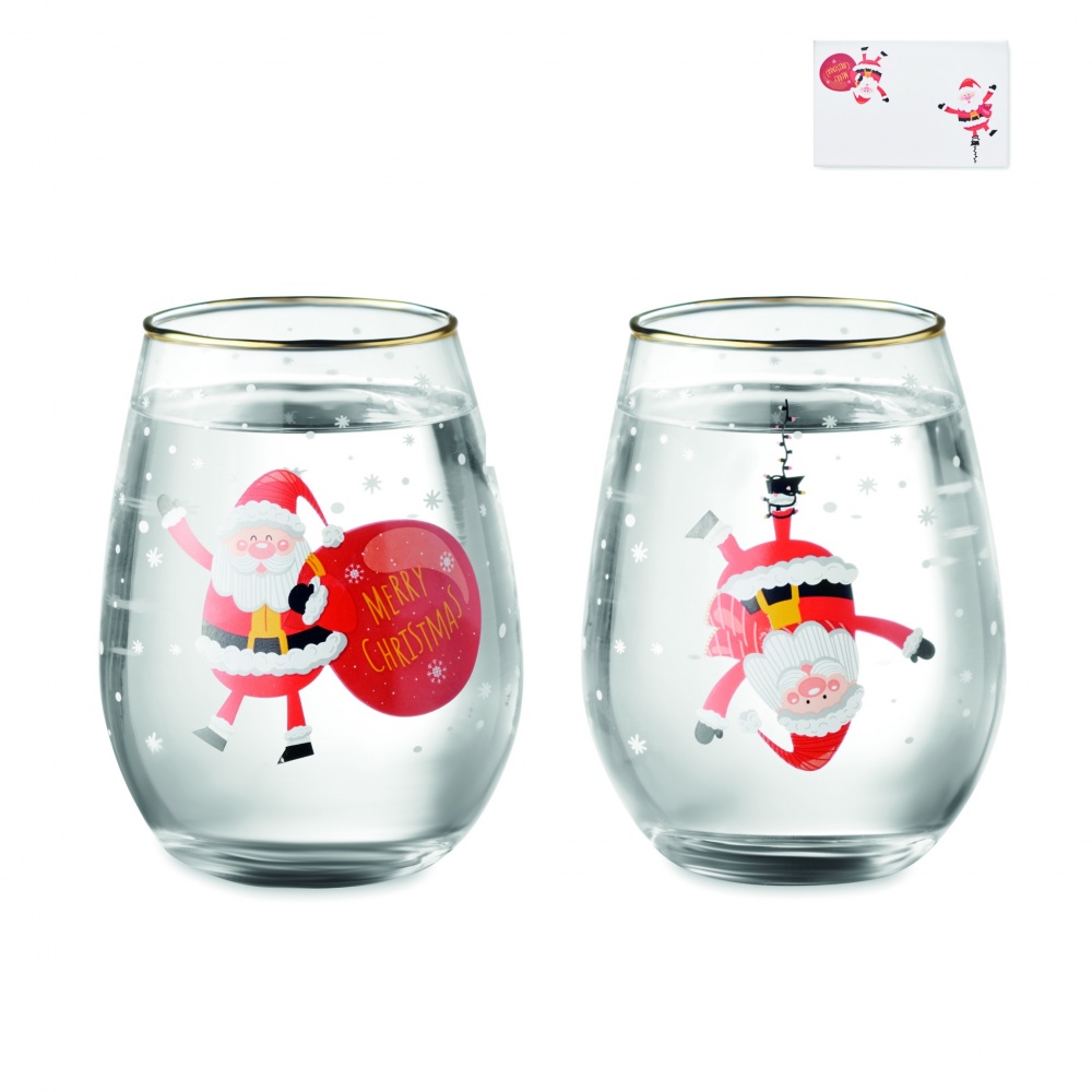 Logo trade promotional merchandise image of: Set of 2 Christmas glasses
