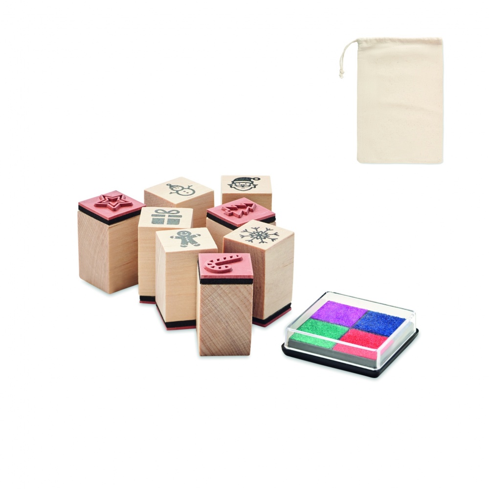 Logotrade advertising product image of: 8 wooden Christmas stamps set