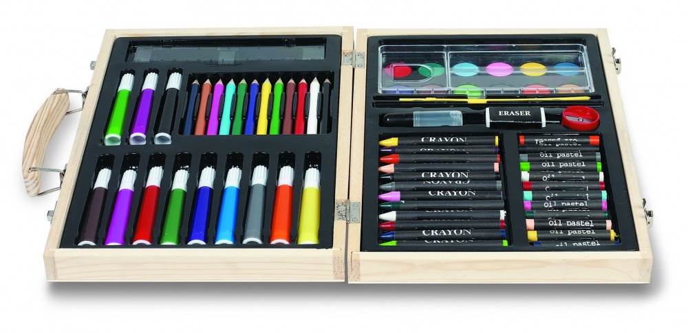 Logo trade promotional giveaway photo of: Artist's set in wooden box