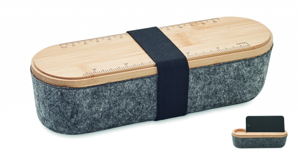 Logotrade advertising products photo of: RPET felt pencil case with lid