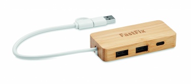 Logo trade promotional merchandise image of: Bamboo USB 3 ports hub