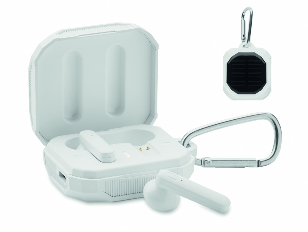 Logo trade corporate gifts picture of: TWS earbuds with solar charger