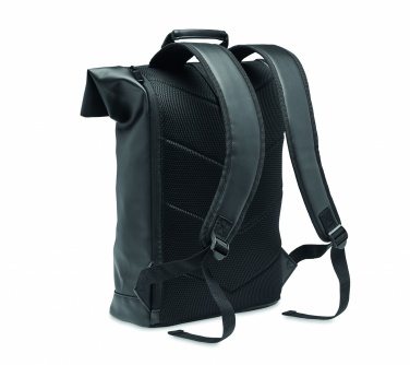 Logo trade promotional giveaways picture of: Laptop PU Rolltop backpack
