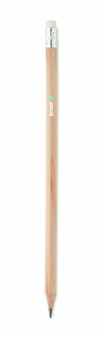 Logo trade promotional merchandise image of: Natural pencil with eraser