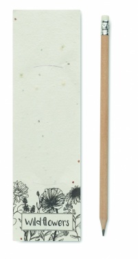 Logo trade promotional product photo of: Natural pencil in seeded pouch