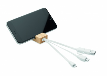 Logo trade business gift photo of: Bamboo key ring and stand Salo