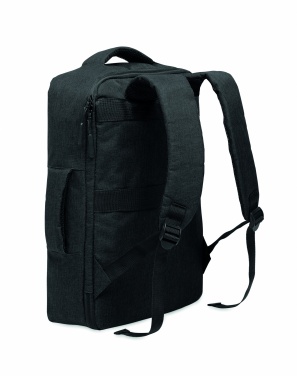 Logotrade corporate gift image of: A safe 15-inch laptop backpack made of 300D RPET with a 210D RPET lining and customizable printing.