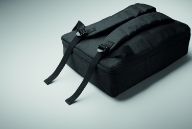 Logo trade promotional product photo of: A safe 15-inch laptop backpack made of 300D RPET with a 210D RPET lining and customizable printing.