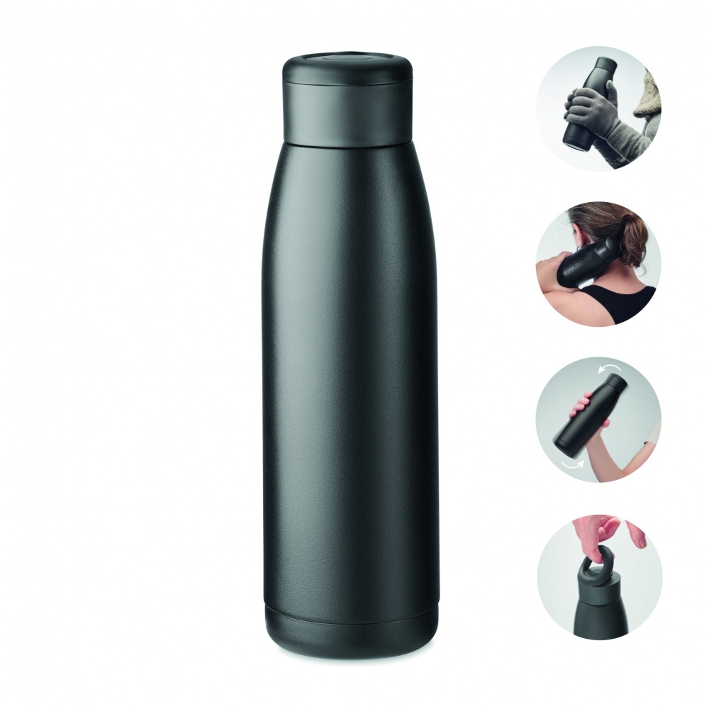 Logo trade advertising product photo of: Heat-cool double wall bottle