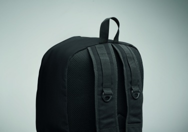 Logo trade advertising product photo of: A 15-inch laptop backpack made of recycled pre-consumer cotton with customizable printing