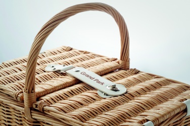 Logo trade advertising products picture of: Wicker picnic basket 4 people